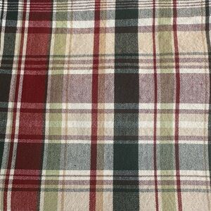 Plaid Patterned Tablecloth in Red, Green, and Cream